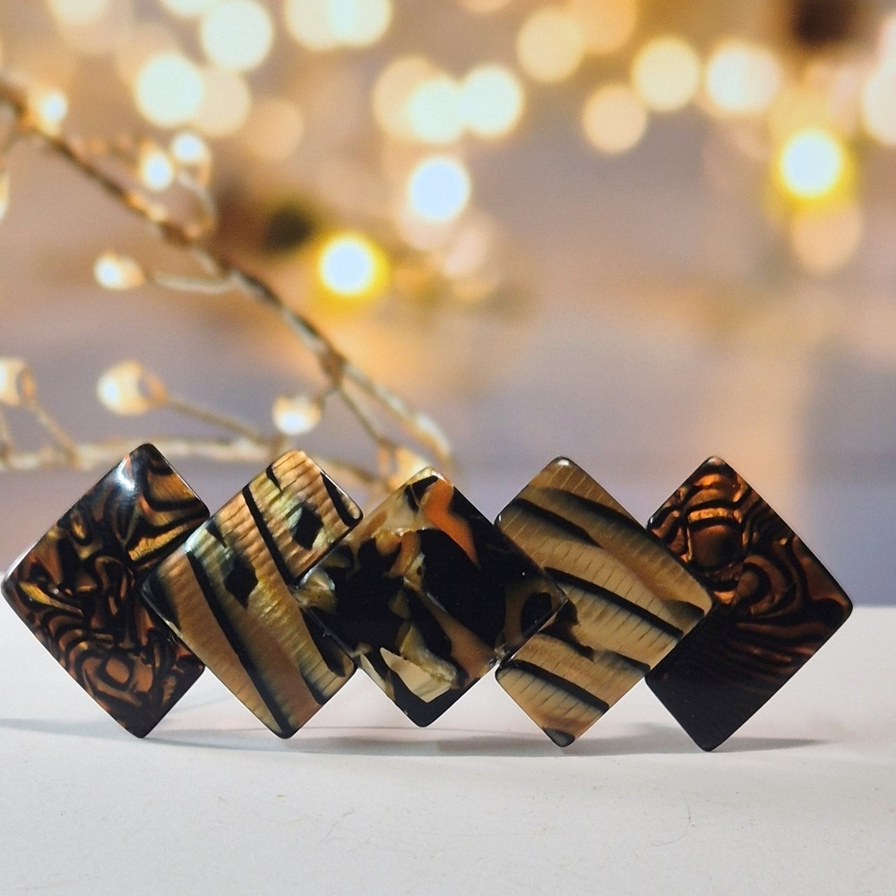 Made In France Tortoise Resin French Barrette Hair Clip Vintage